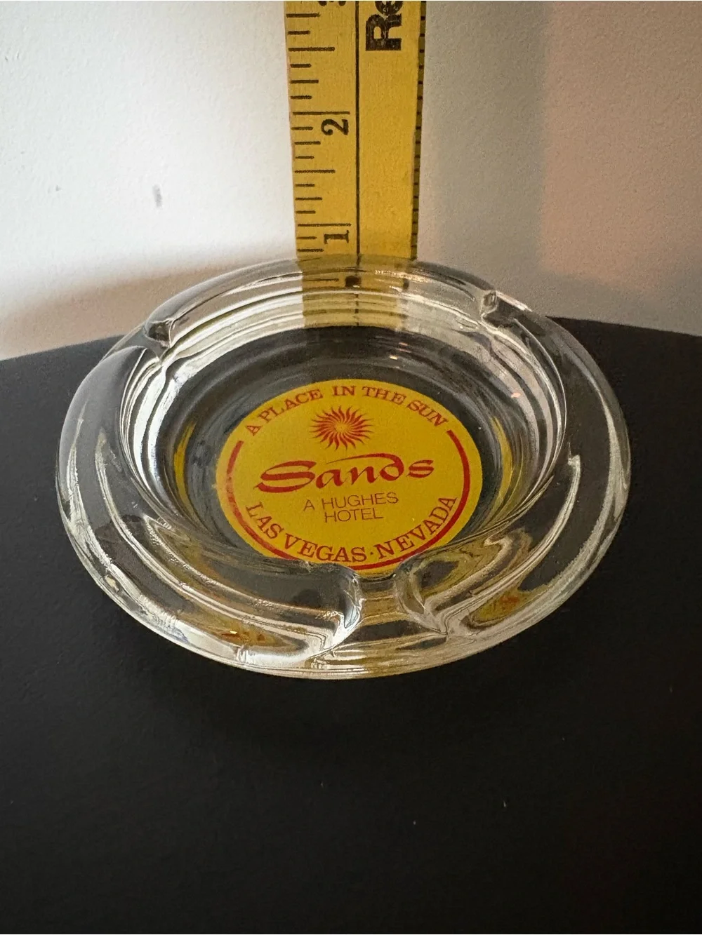 Sands Hotel LasVegas Vintage Glass Ashtray Rat Pack Era 1960’s Casino Tobacciana